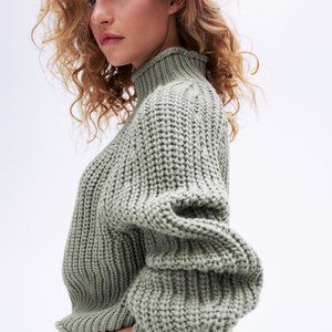 Green Chunky Knit Sweater